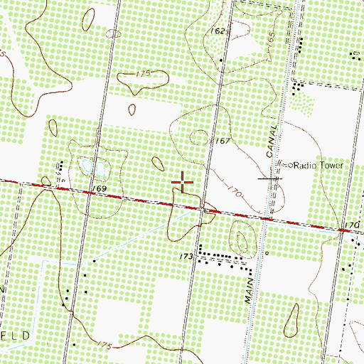Topographic Map of Hill-Top Colonia, TX