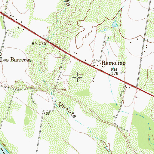 Topographic Map of El Quiote Colonia, TX
