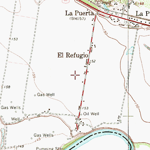 Topographic Map of El Refugio Colonia, TX