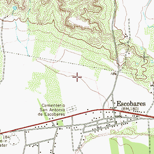 Topographic Map of Escobares Number 1 Colonia, TX