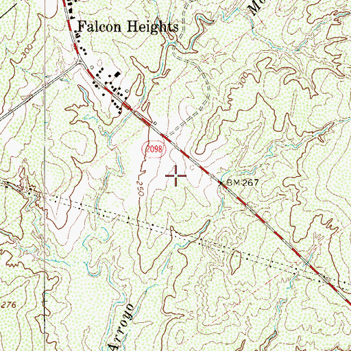Topographic Map of Falconaire Colonia, TX