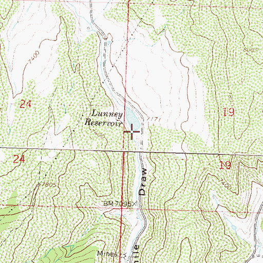 Topographic Map of Lunney Dam, CO