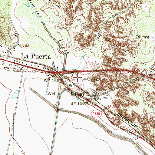 Topographic Map of Amada Acres Colonia, TX