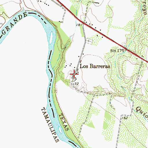 Topographic Map of Anacua Colonia, TX