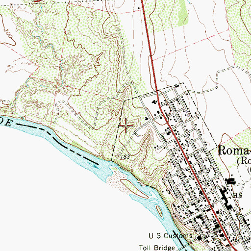 Topographic Map of Campobello Colonia, TX