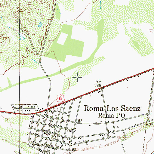Topographic Map of Cantu Colonia, TX
