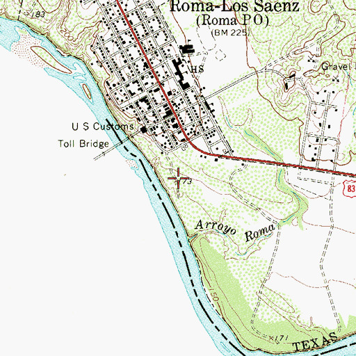 Topographic Map of De La Cruz Colonia, TX