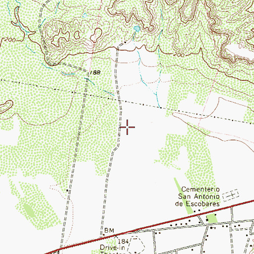 Topographic Map of De los Santos Colonia, TX