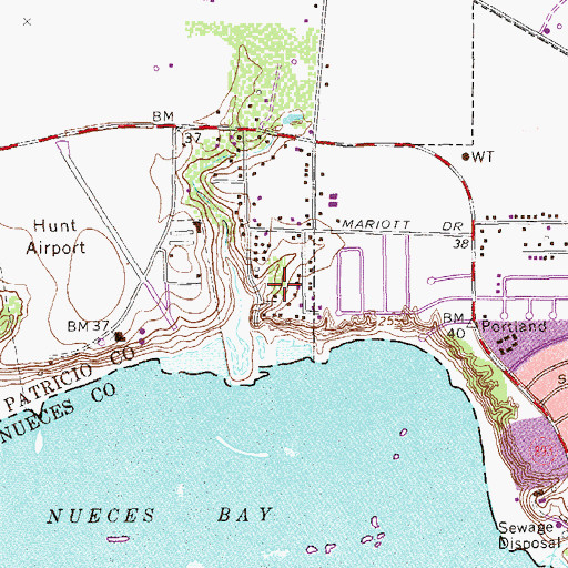 Topographic Map of Nueces Bay Colonia, TX