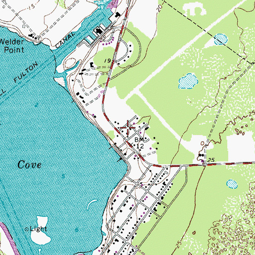 Topographic Map of Old Ingleside Colonia, TX