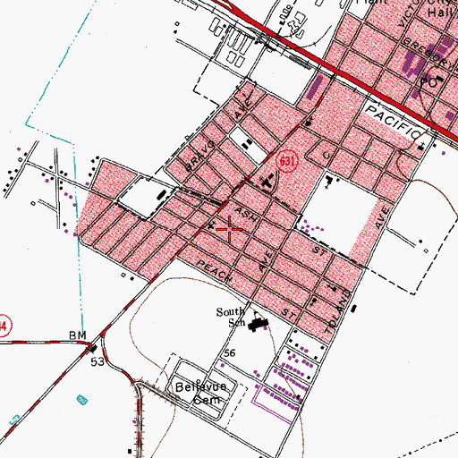 Topographic Map of Roosevelt Colonia, TX