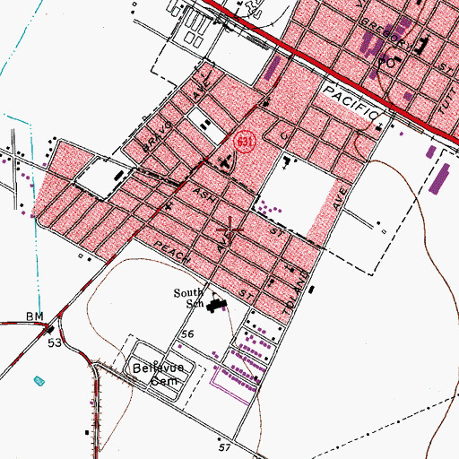 Topographic Map of Second Roosevelt Colonia, TX