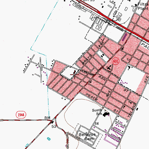 Topographic Map of Third Hidalgo Colonia, TX