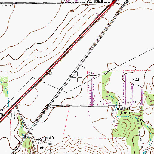 Topographic Map of Timon and Morgan Colonia, TX