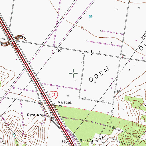 Topographic Map of Hilltop Acres Colonia, TX