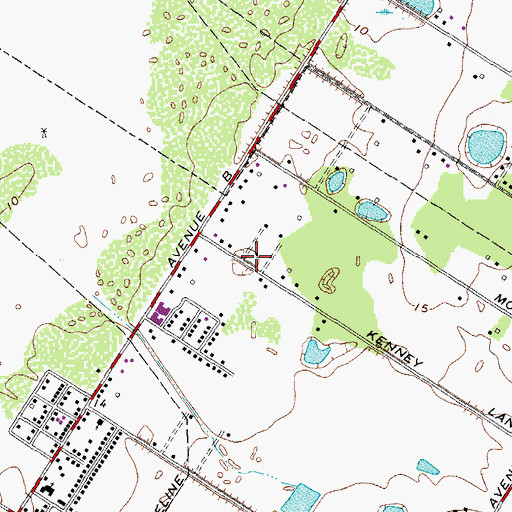 Topographic Map of Kenney Lane West Colonia, TX