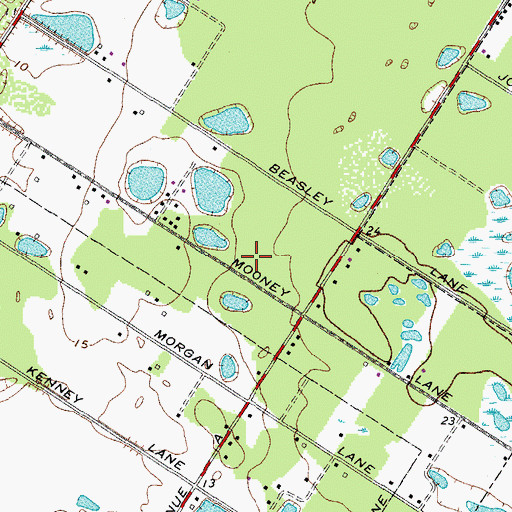 Topographic Map of Mooney Lane Colonia, TX