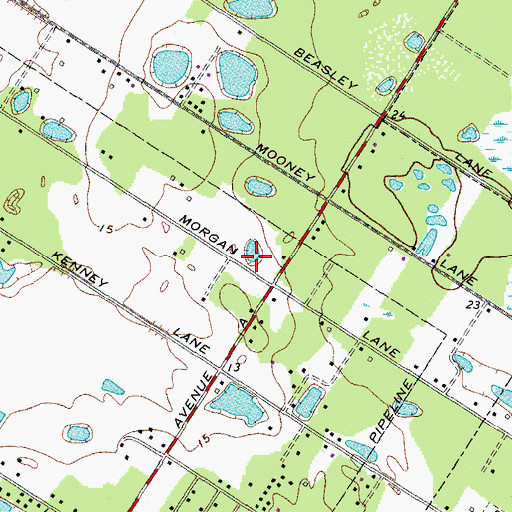 Topographic Map of Morgan Lane Colonia, TX
