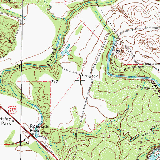 Topographic Map of South Elm Creek Number 3 Colonia, TX