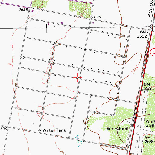 Topographic Map of Lindsay Division Colonia, TX