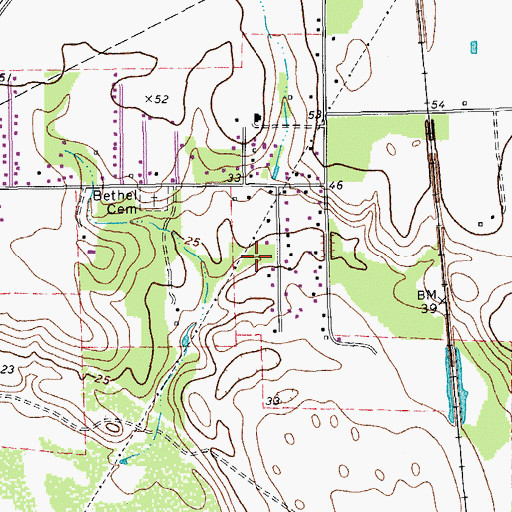 Topographic Map of Bethel Estates Number 1 Colonia, TX