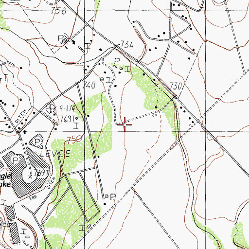 Topographic Map of Los Jardines Verdes Colonia, TX