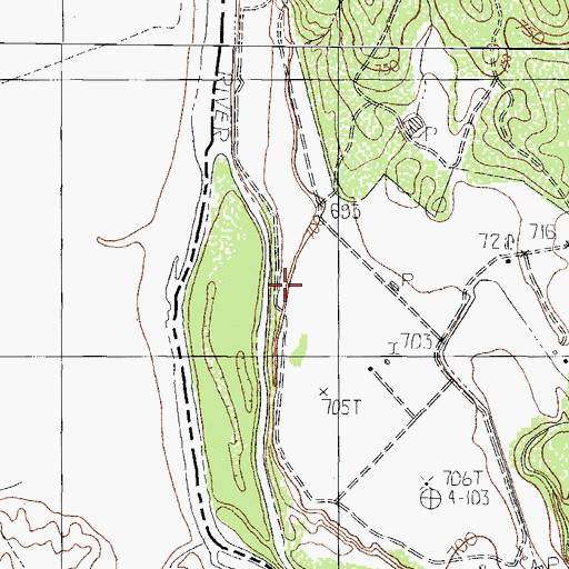 Topographic Map of Riverside Acres Colonia, TX