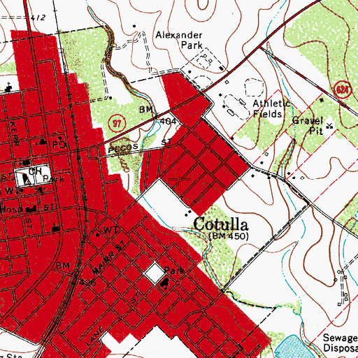 Topographic Map of Zamora Acres Colonia, TX