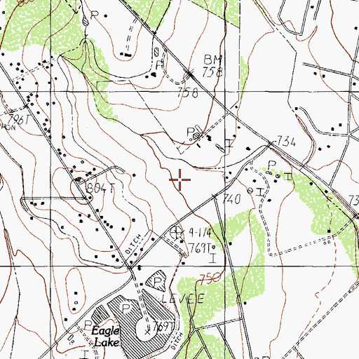 Topographic Map of Big River Park Colonia, TX
