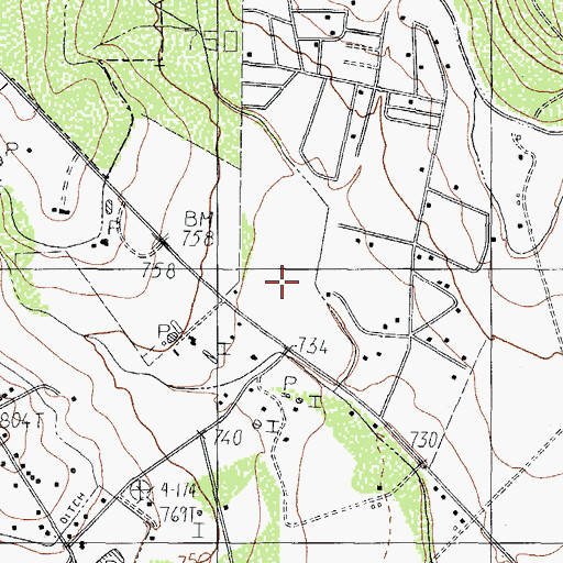 Topographic Map of Cedar Ridge Number 1 Colonia, TX