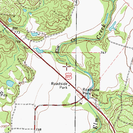 Topographic Map of Elm Creek Number 1 Colonia, TX