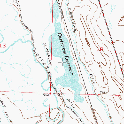 Topographic Map of Cowdrey Reservoir, CO