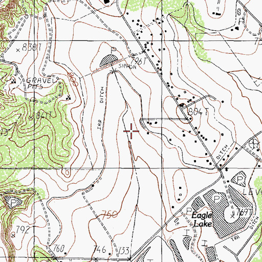 Topographic Map of Las Carretas Colonia, TX