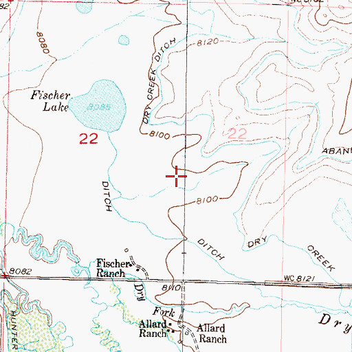 Topographic Map of Jackson Reservoir, CO