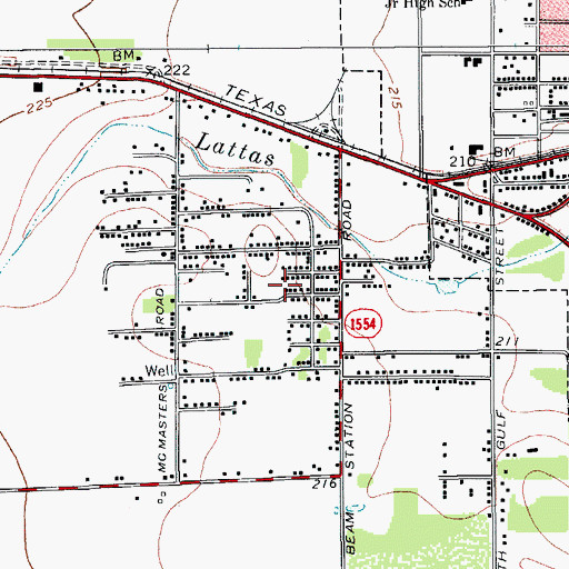 Topographic Map of Martinez Addition Colonia, TX