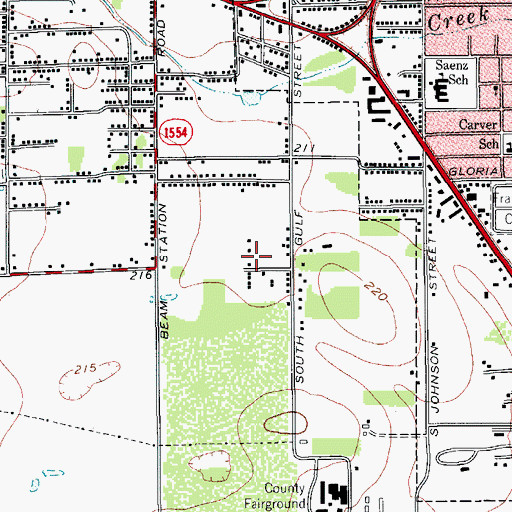 Topographic Map of Mayes Addition Colonia, TX