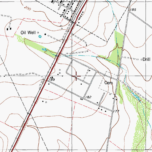 Topographic Map of Orange Acres Colonia, TX