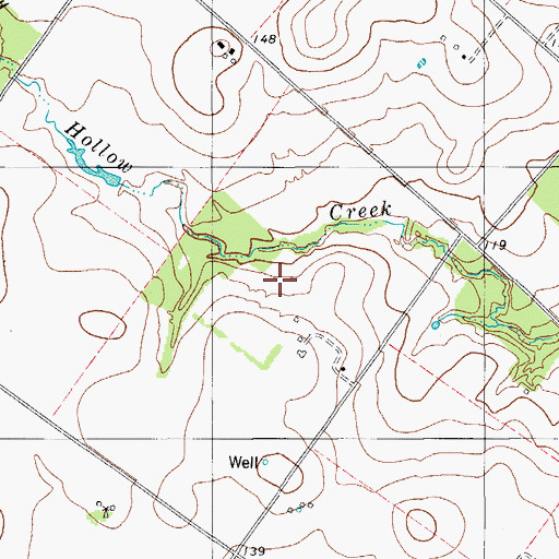 Topographic Map of Rolling Acres Colonia, TX
