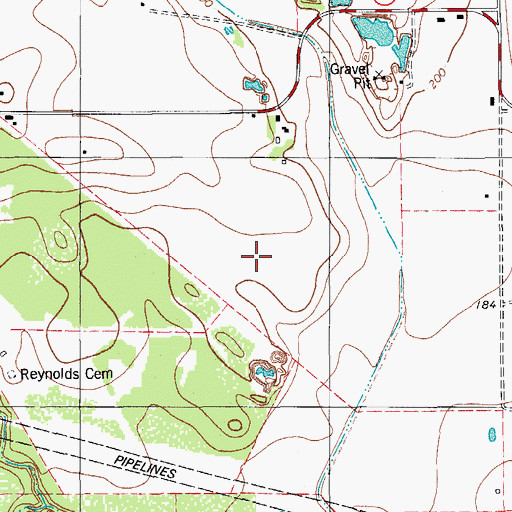 Topographic Map of Rolling Acres Estates Colonia, TX