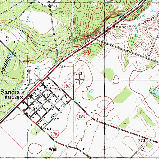 Topographic Map of Sandia Gardens Colonia, TX