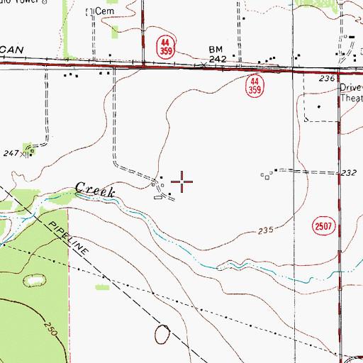 Topographic Map of Hilltop Estates Number 2 Colonia, TX