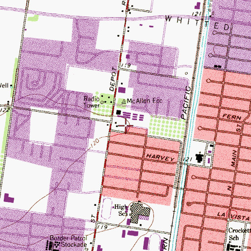Topographic Map of Williams Colonia, TX