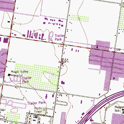 Topographic Map of Yvonne Colonia, TX