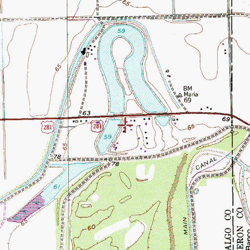 Topographic Map of Zacatal Colonia, TX