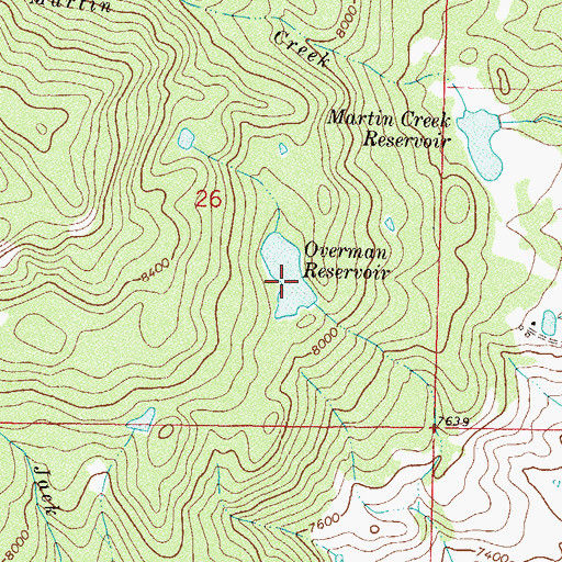 Topographic Map of Overman Dam, CO