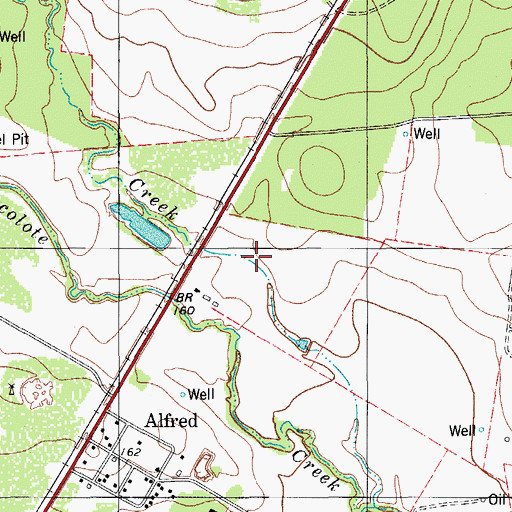 Topographic Map of Alfred Acres Colonia, TX
