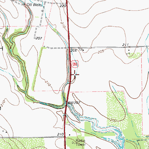 Topographic Map of Del Norte Mobile Home Park Colonia, TX