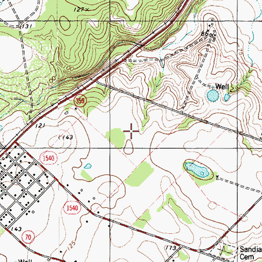 Topographic Map of Gorbet Estates Colonia, TX