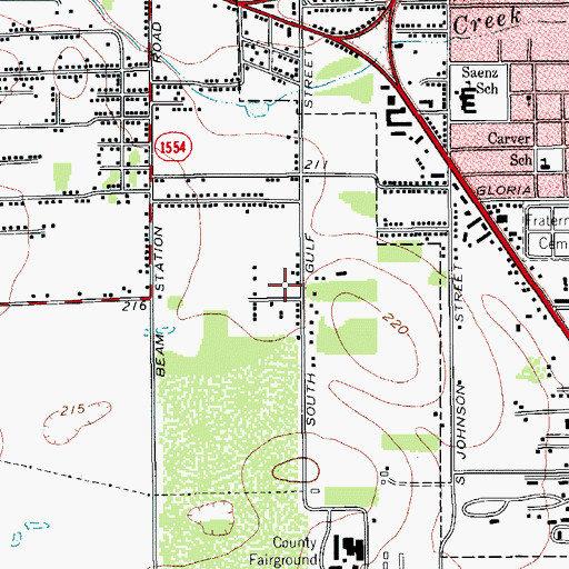 Topographic Map of Hawks Addition Colonia, TX