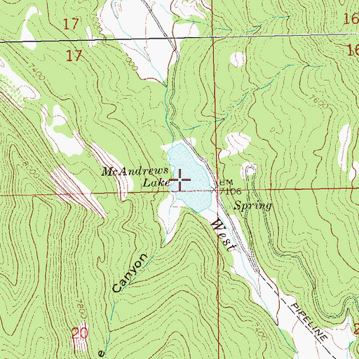 Topographic Map of Baxter Reservoir, CO